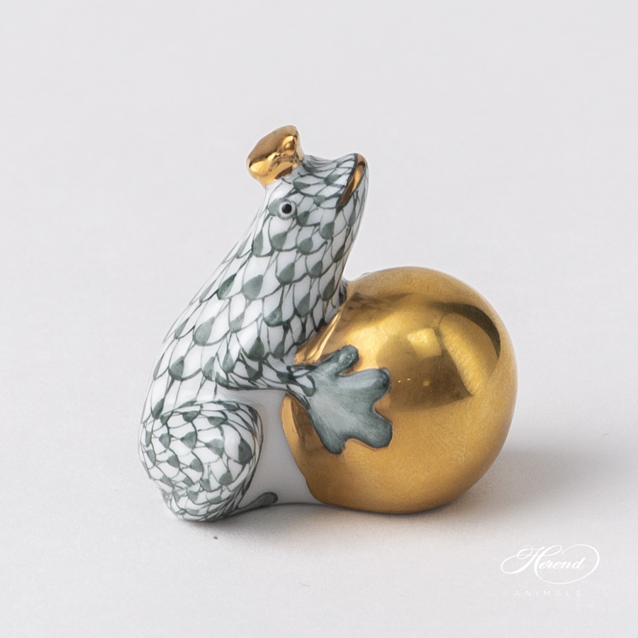 Frog Prince - Dark Green - Herend Animal Figurine