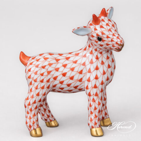 Goatling / Goat Baby - Herend porcelain 5134-0-00 VH - Red Fishnet design.