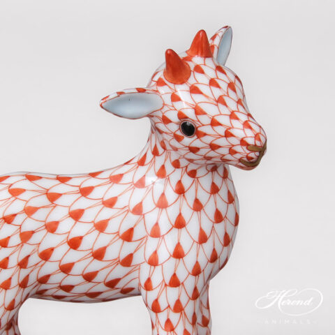 Goatling / Goat Baby - Herend porcelain 5134-0-00 VH - Red Fishnet design.