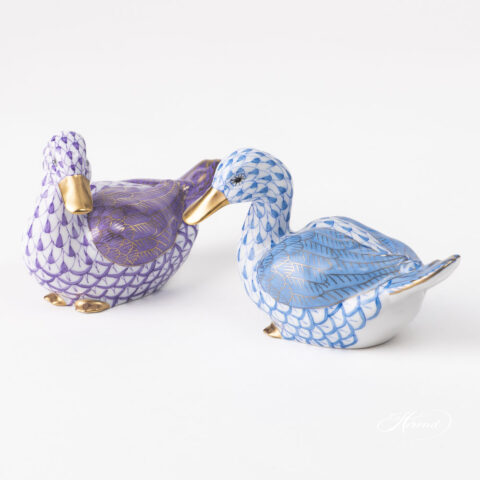 Herend Duck Lilac and Blue fishnet 15336