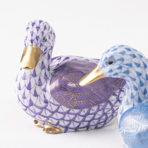 Herend Duck Lilac and Blue fishnet 15336