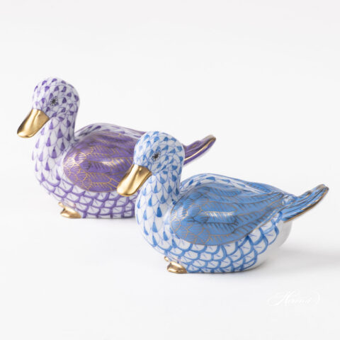 Herend Duck Lilac and Blue fishnet 15336