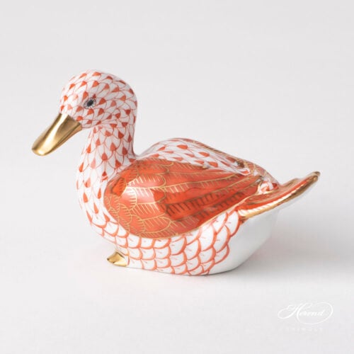 Herend Duck with Red Fishnet 15336-0-00 VHM