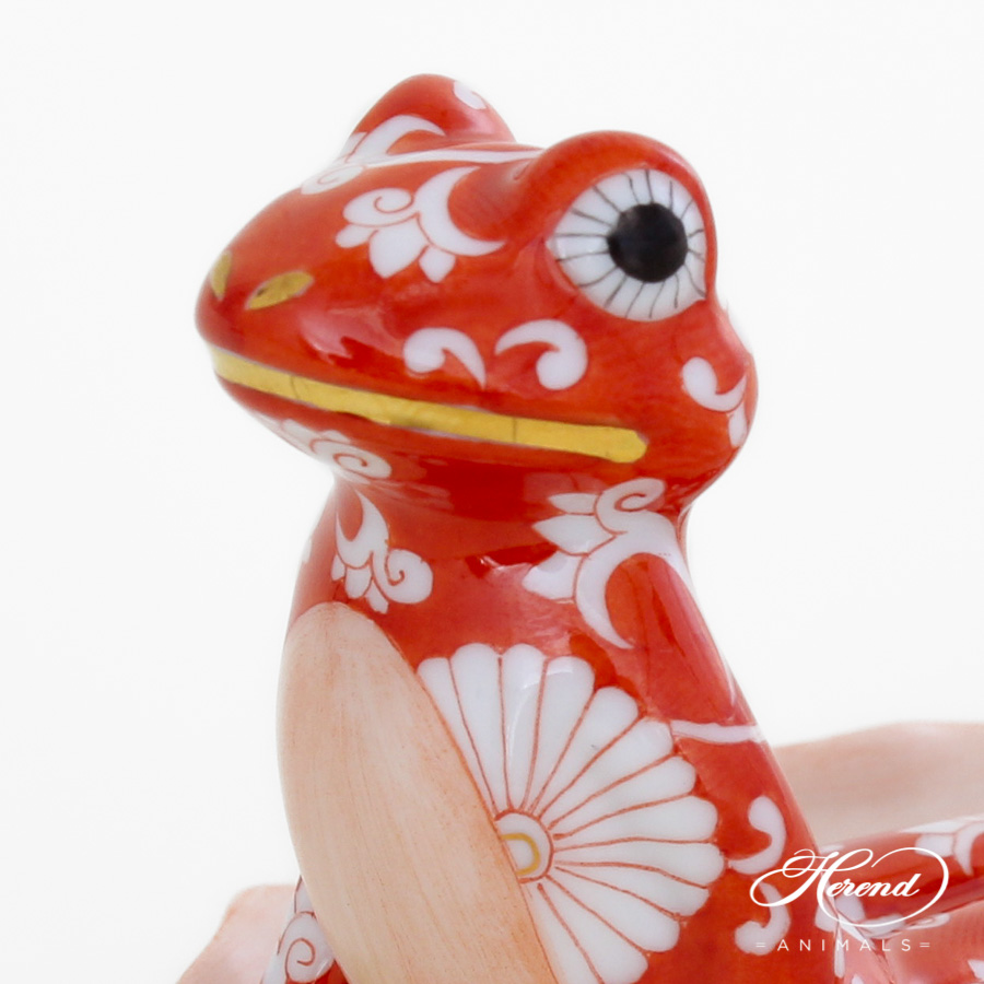Yoga Frog, Cobra Pose - Chinese Zodiac Red - Herend Animal Figurine